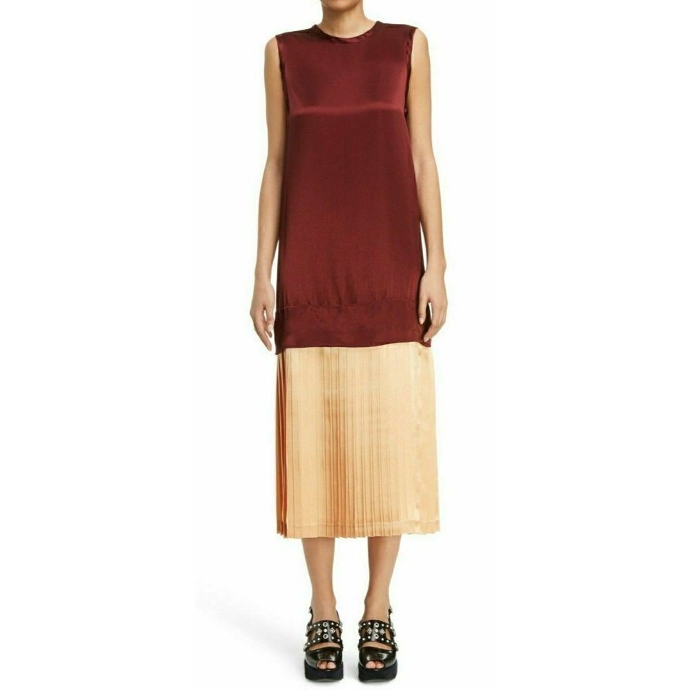 TOGA Pulla Womens Mock Color Block Sleeveless Satin Dress Size 38